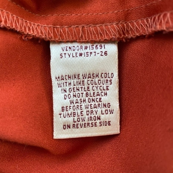 NORTHERN Reflections Burnt Orange Suede-Like Button Down Shirt - Picture 8 of 8